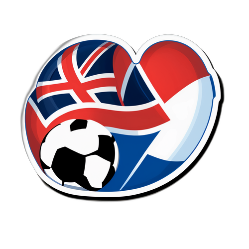Elegant NM klistremerke med norsk flagg og fotball