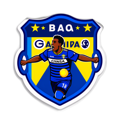 Sticker de Boca Juniors y Gimnasia Chivilcoy