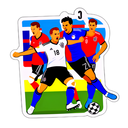 Actievolle sticker van Duitsland tegen Slowakije