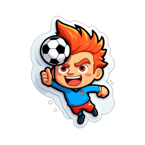 Eğlenceli Çizgi Film Tarzında Futbolcu Sticker'ı