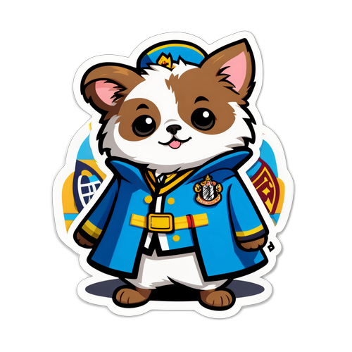 뉴캐슬 전통 유니폼을 입은 애완동물 스티커