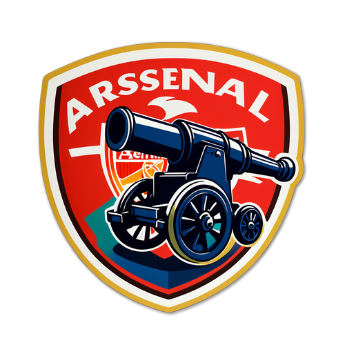 Unleash the Passion: The Arsenal FC Logo Reimagined with a Roaring Crowd!