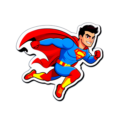 Adesivo umoristico di un supereroe