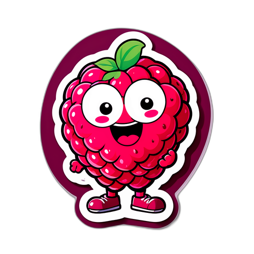 友達と楽しんでいるラズベリーの可愛いキャラクター
