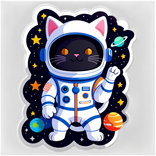 太空貓貼紙