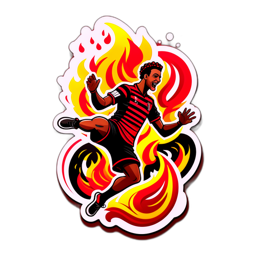 Sticker design pro Flamengo s tématem ohně a vášně
