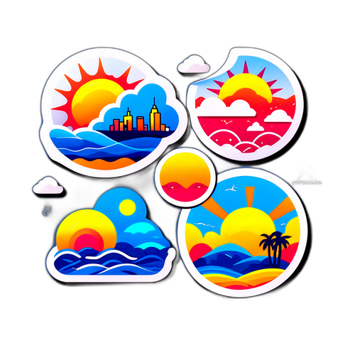 Autocollant Vibrant de Météo avec Avertissements de Chaleur