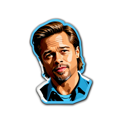 Sticker de Brad Pitt en una escena icónica