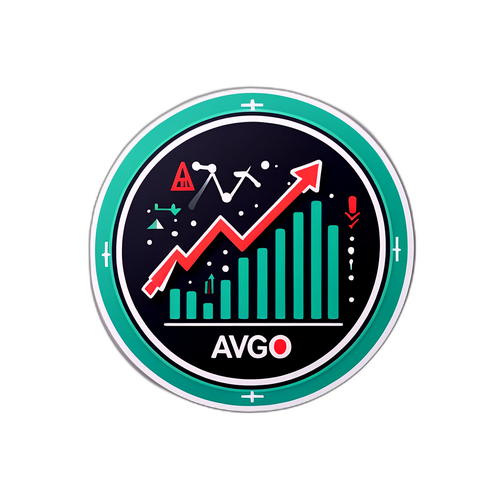 מדבקת גרף מניות אופנתית עבור מניות AVGO