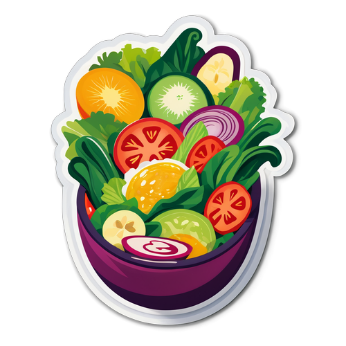 Vrolijke salade sticker