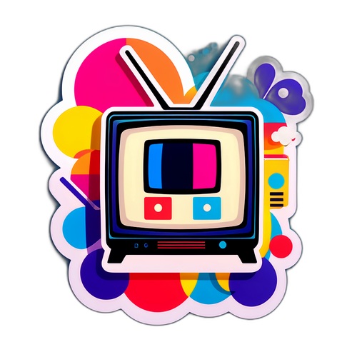 Retro TV Klistermärke