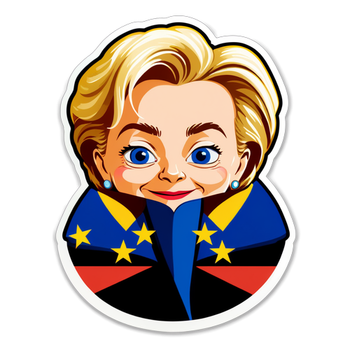 Imagine cu Ursula von der Leyen pe un fundal european