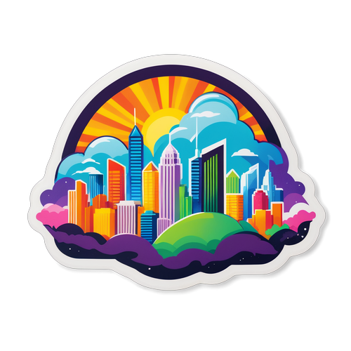 Stock Market Surge Skyline Sticker