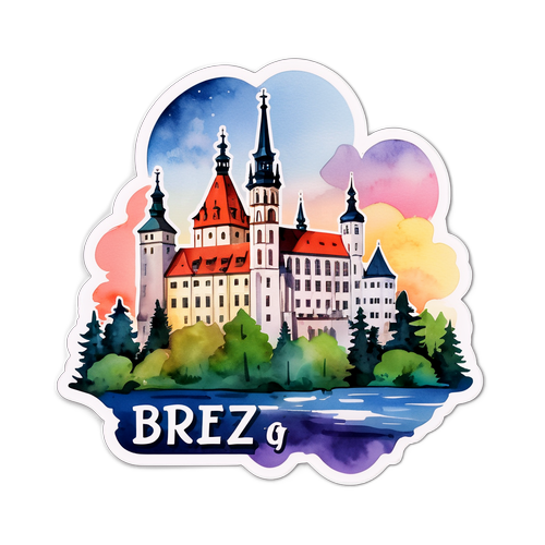 Sceniczna naklejka przedstawiająca Brzeg