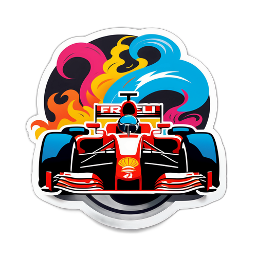 F1 Race Action Sticker