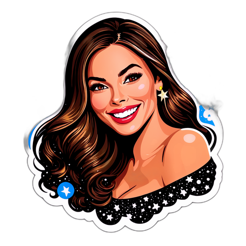Illustration de Sofia Vergara avec un sourire éclatant
