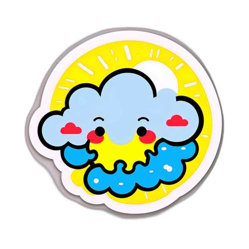 오늘의 날씨 스티커: 변덕스러운 구름, 태양, 비