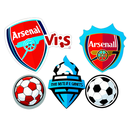 Sticker celebrando un partido entre Arsenal y Manchester City