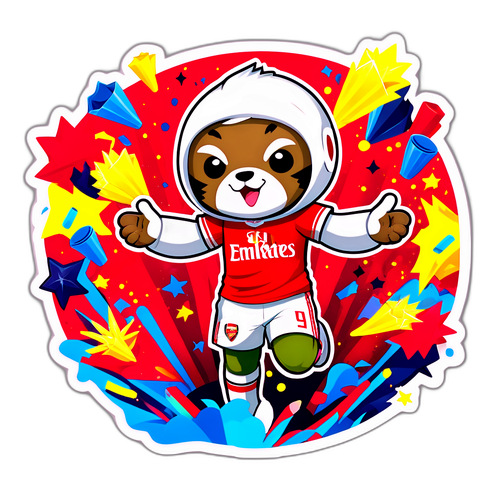 מדבקה מלהיבה של מסכת ארסנל בחגיגת שער