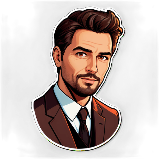 The Ultimate Charm: Elevate Your Style with This Handsome Man Sticker!