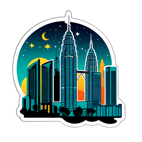 Kuala Lumpur Gece Manzarası Sticker