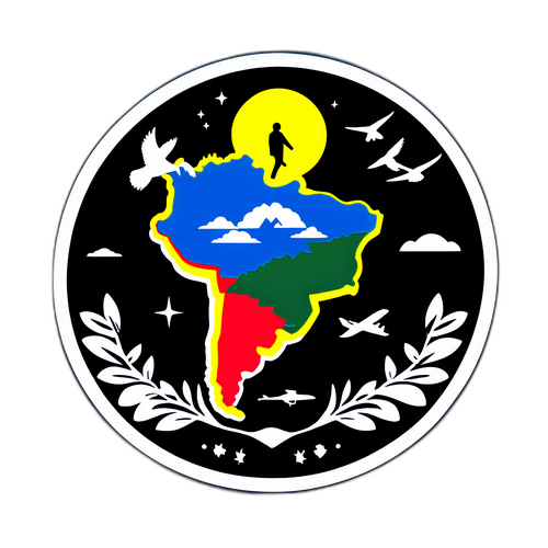 Sticker que Simboliza la Migración en Colombia