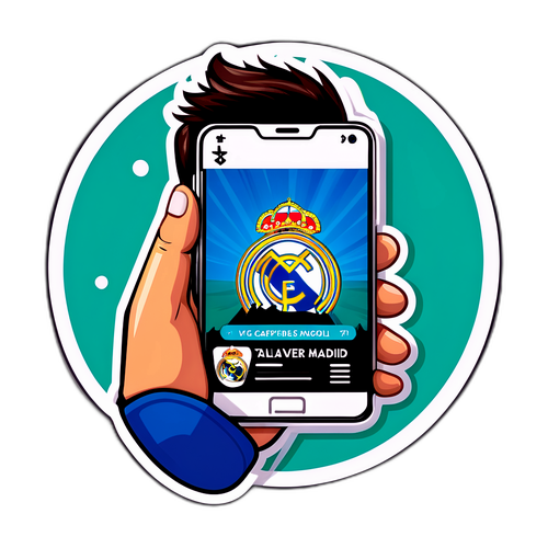 הוא תופס את הרגע בטלפון שלו, צופה בחיים ב'טלאוורה נגד ריאל מדריד'