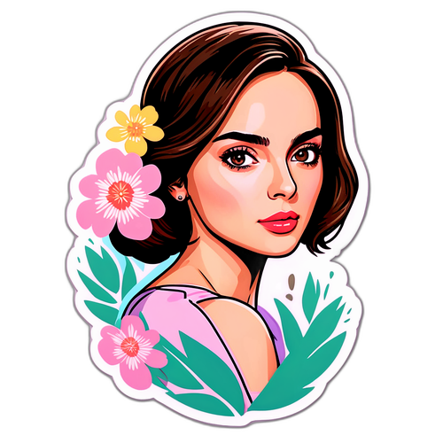 Elegant Sticker med Pastelfarver og Blomster