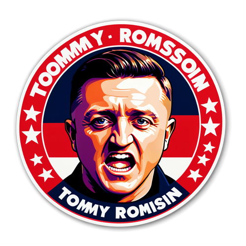 Minimalist Sticker Featuring Tommy Robinson