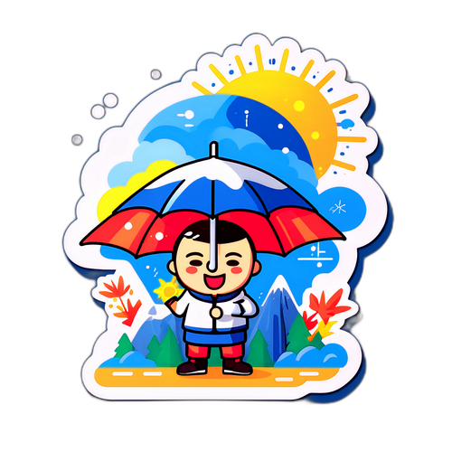 대전 날씨 변화를 알려주는 흥미로운 캐릭터 디자인 스티커