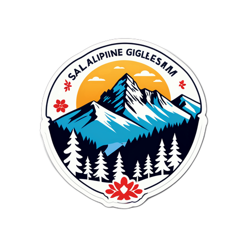 Kleber mit alpine Landschaft und einzigartigem Design von Saalbach Hinterglemm