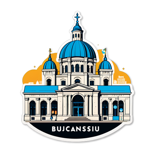 Sticker med Bucharest's Landemærker