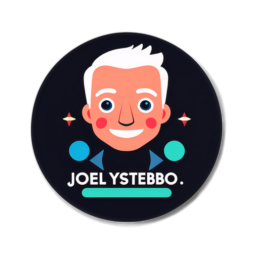 Minimalist klistremerke for Joel Ystebø