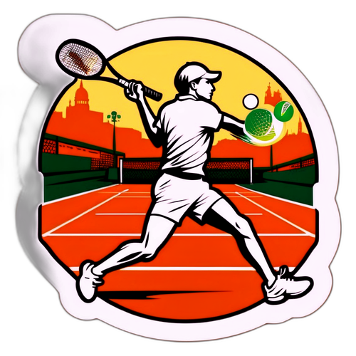 Dynamisk klistremerke av en tennisspiller på Roland Garros