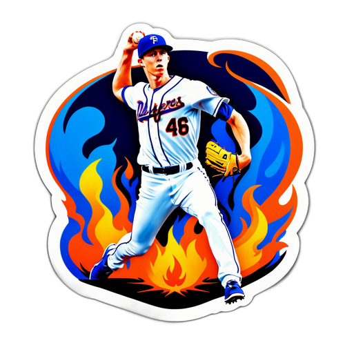Vibrant Action Shot of Walker Buehler