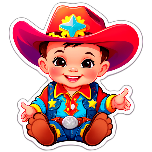 Un hermoso diseño de un bebé con sombrero de vaquero