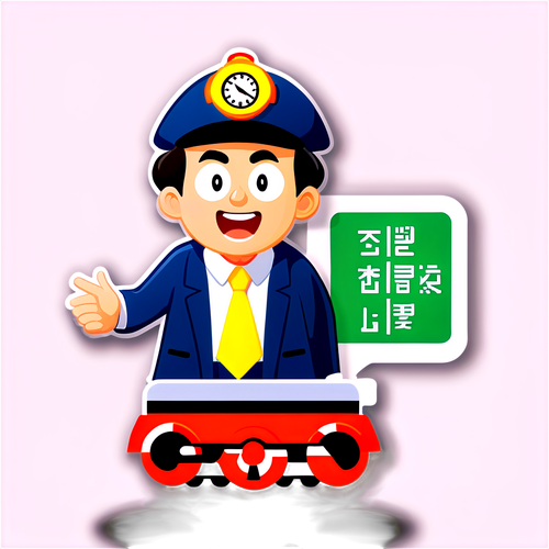 電車遅延情報をユーモラスに伝えるキャラクターのステッカー