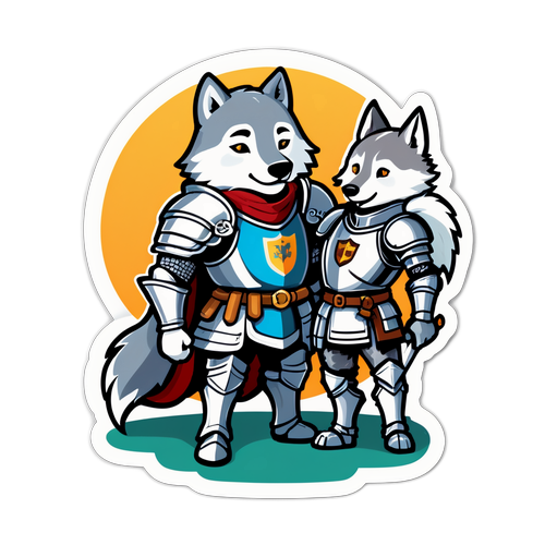 騎士與灰狼的友好互動