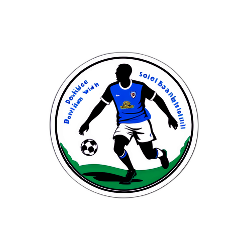 Un autocollant de Bellingham, dribblant avec le ballon