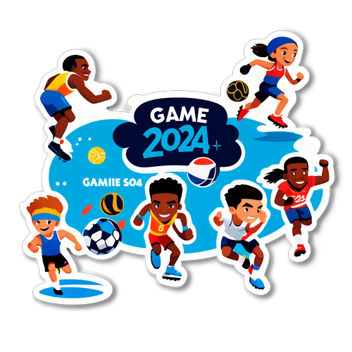 Unleash the Fun! 'Game On, Paris 2024!' with Cartoon Athletes in Action!