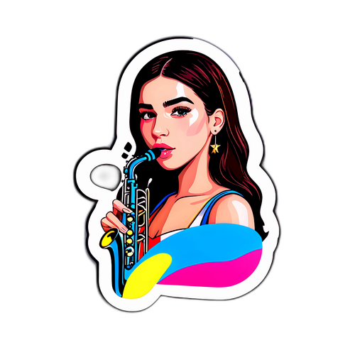 Dua Lipa'nın Sahne Performansını Sembolize Eden Modern Sticker