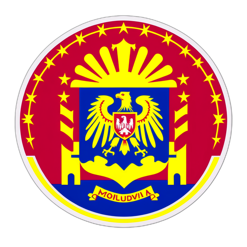 A Moldova zászlaja és Chișinău szimbóluma egyedi művészi stílusban