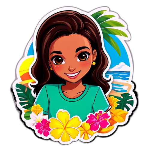 Adesivo di Alessia: Amore e Avventura Tropicale
