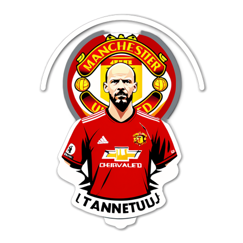 Terinspirasi! Stiker Modern Manchester United dengan Siluet Erik ten Hag dan Kutipan Motivasi yang Bikin Semangat