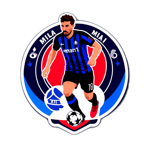 Design sticker cu momente din Atalanta vs Milan