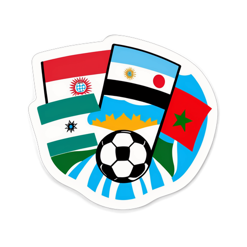 Stiker Bola Sepak Argentina dan Morocco