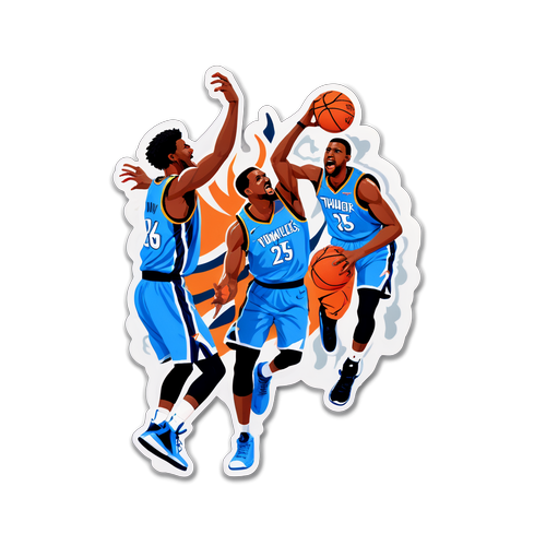 Sticker ya Mchezo wa Kikapu kati ya Timberwolves na Thunder