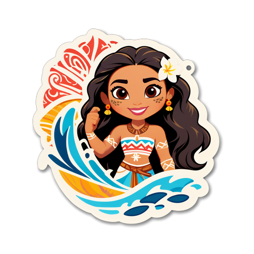 Descubra a Magia do Oceano: Sticker Colorido de Moana 2 que Encanta e Surpreende!