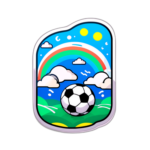 부산의 날씨, 축구, 아이폰 17을 조화롭게 결합한 스티커
