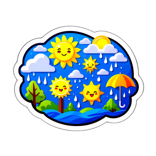 天氣卡通角色貼紙系列
